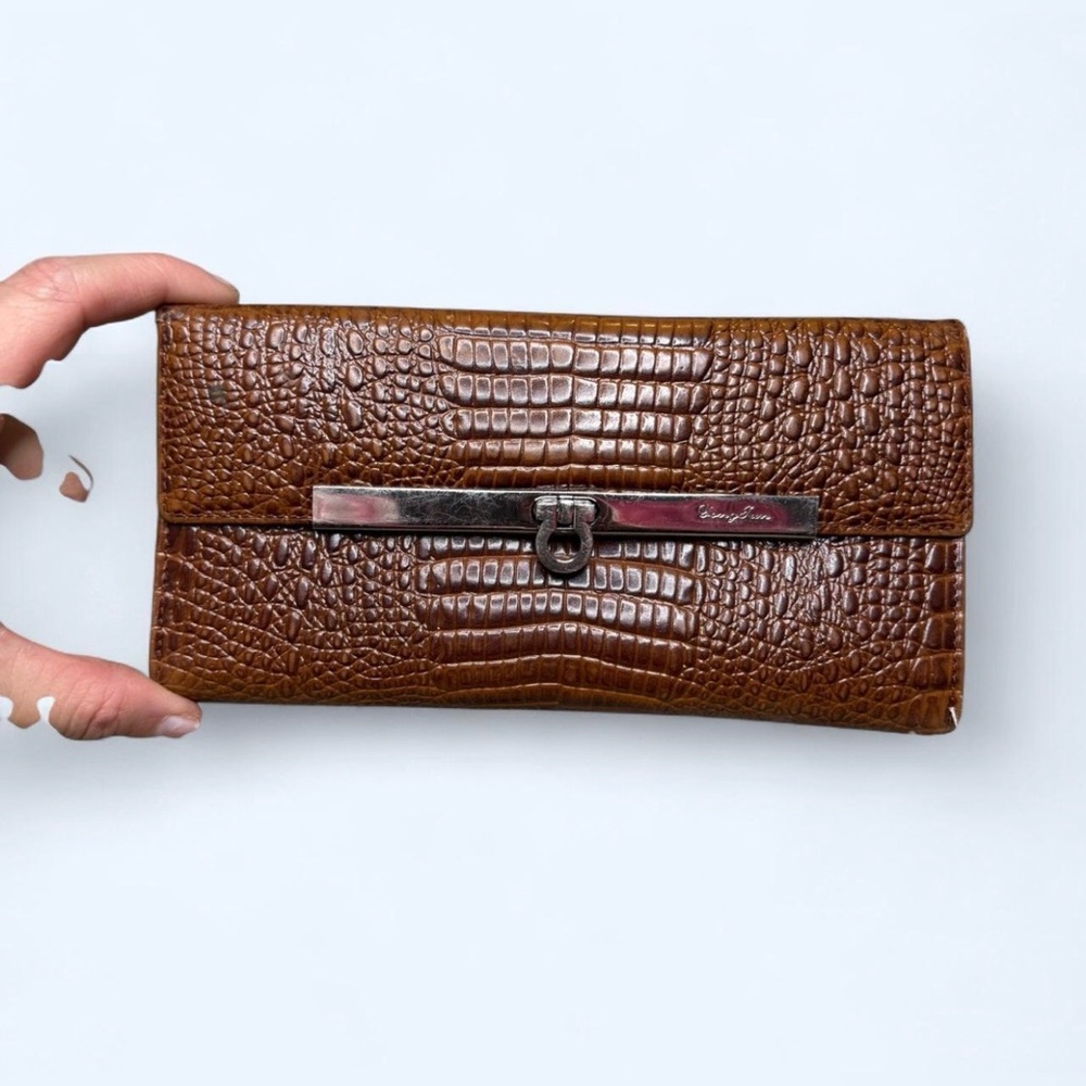 Brown Crocodile Embossed Wallet‎